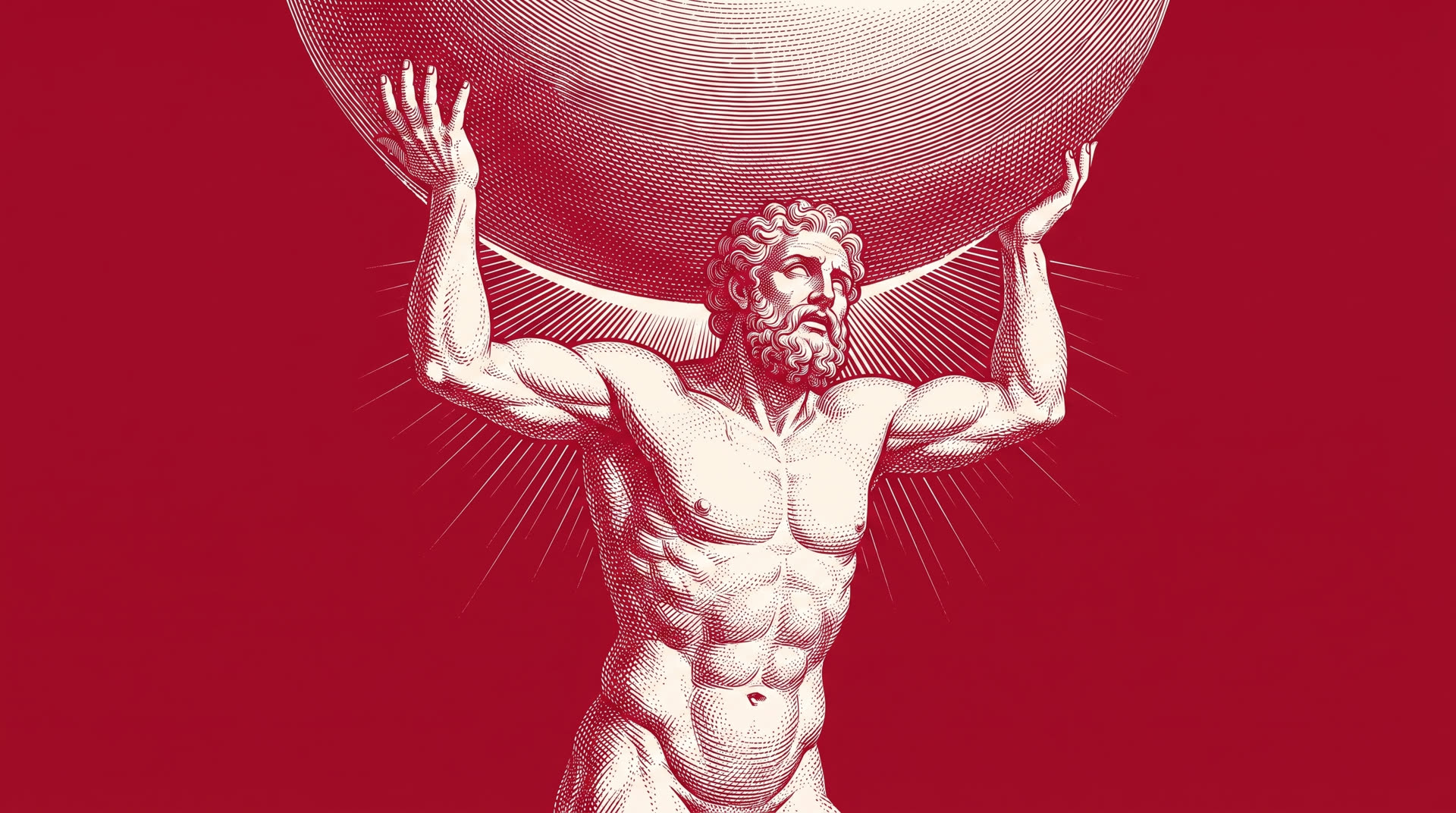 The sphere lifting free of Atlas's shoulders